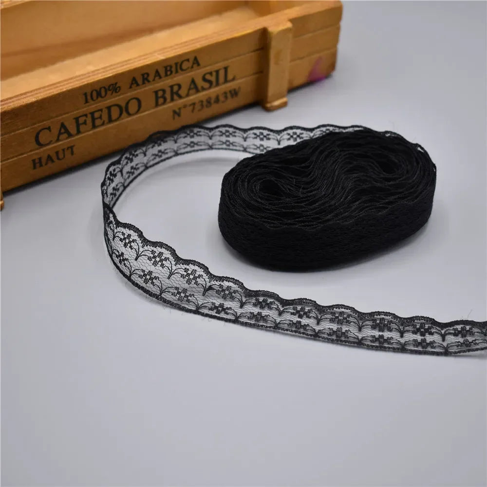 Wholesale 600yards/Roll White Lace Ribbon Width/22mm Lace Trim Fabric Embroidered Sewing Decoration African Lace Fabric Applique