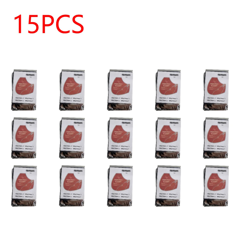 15Pcs 130x210cm Emergency Blanket Foil Mylar Thermal Blanket Keeps You Warm Emergency Thermal Blanket Emergency Supplies