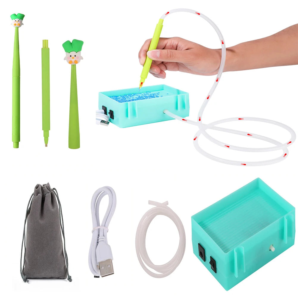 DIY Electric Diamond Art Painting Pen Set Portable Vacuum Diamond Painting Pen Kit USB Powered Diamond Suction Device for Craft