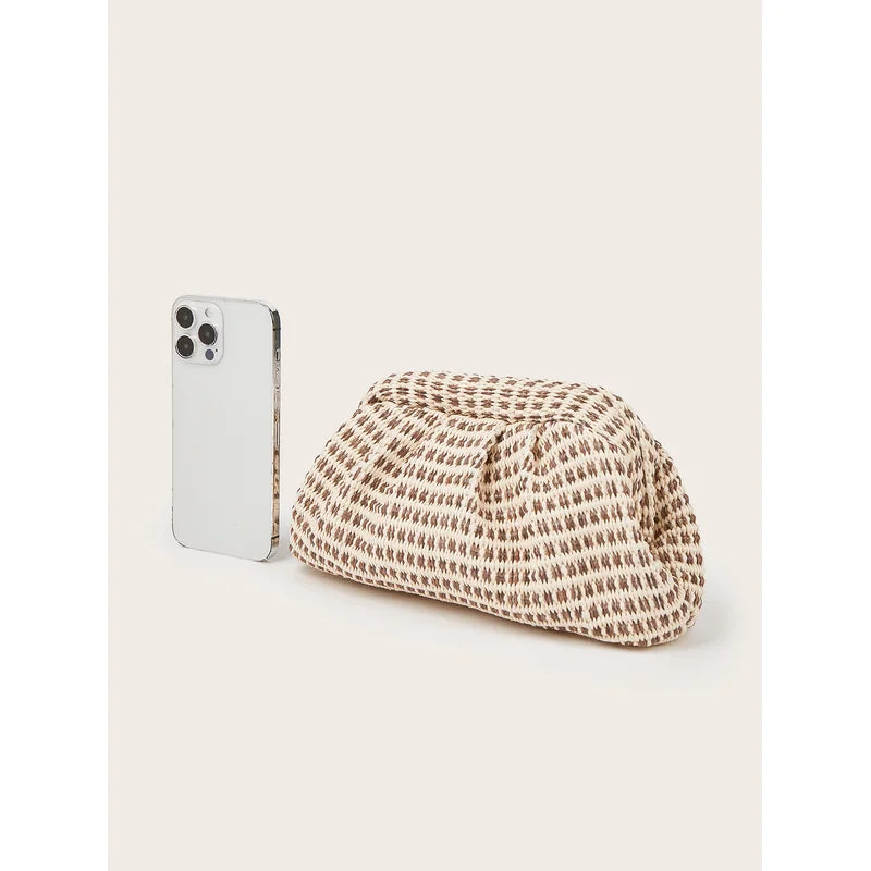 Unique New Woven Clutch Bag Suitable For Vacation And Beach Can Be Worn Crossbody Versatile Chain Clutch Bag