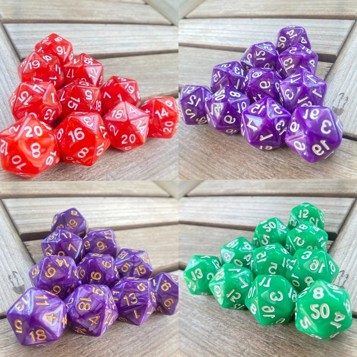 Cube 20 Sides D20 dungeon dices D&D Table board game 20 faces Acrylic Dice Sets Pearl Colorful dungeons and dragons d20 Dices