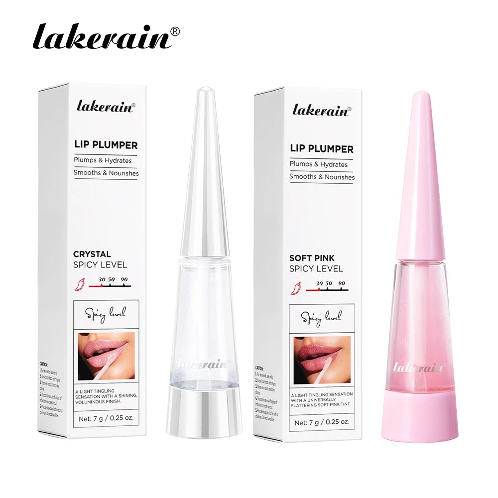 Lakerain Lip Plumper Deep Hydration Long-Lasting Nourishment High-Shine Gloss Shining Voluminous Finish Lip Moisturizing Liquid
