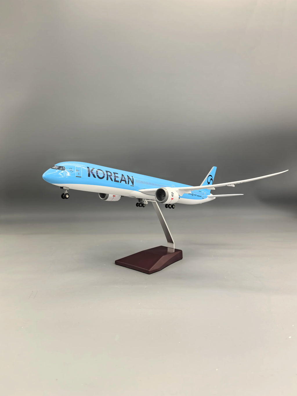 43cm plane model Korean Air 787-10 Replica Resin airplane models With Wheels & Led Light Souvenir Plane Toy Collected Gift