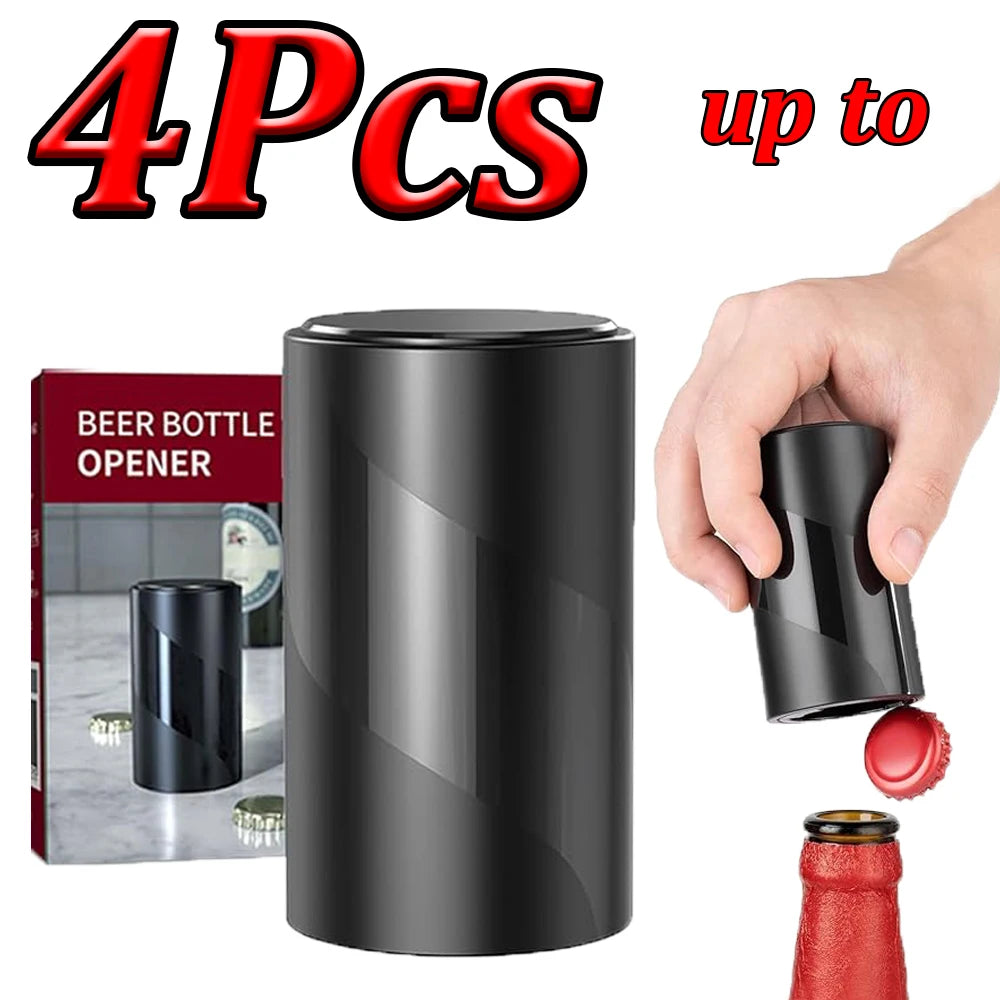 1-4Pcs Automatic Beer Bottle Opener Downward Push Bottle Opener Wine Beer Soda Cap Opener Kitchen Accessories