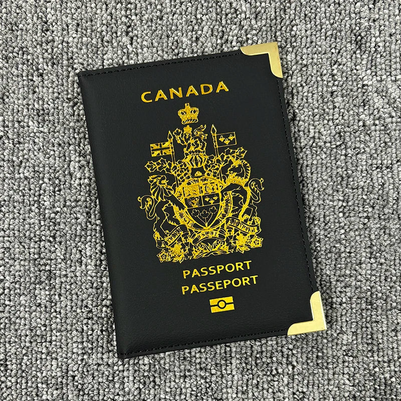 Canada Passport Cover Protector for Women Men Travel Pu Leather Canadian Passport Cards Case Protector Holder Travel Wallet