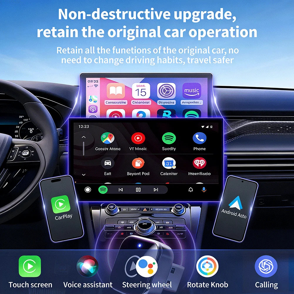 2026 Upgraded Wireless CarPlay Adapter - Fast Auto-Connect, Stable Connection, Mini Size Plug & Play Adapter for iPhone & Androi