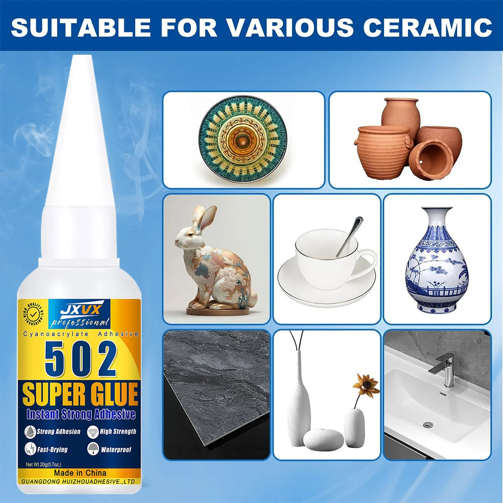 502 Super Glue 10.7oz, Clear Instant Medium Cyanoacrylate Adhesive Liquid for Woodworking Wooden Crafts Furniture Repairs, All Purpose Strong CA Glue for Metal Glass Plastic Ceramic Leather