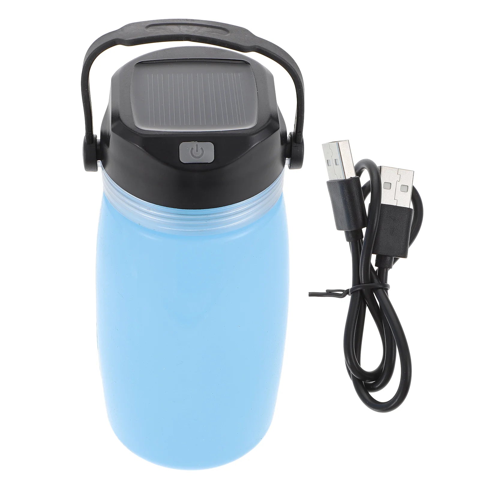 1Pc Solar Charging Kettle USB Powered Camping Kettle Lightweight Portable Water Boiling Cup for Outdoor Travel Hiking Emergency