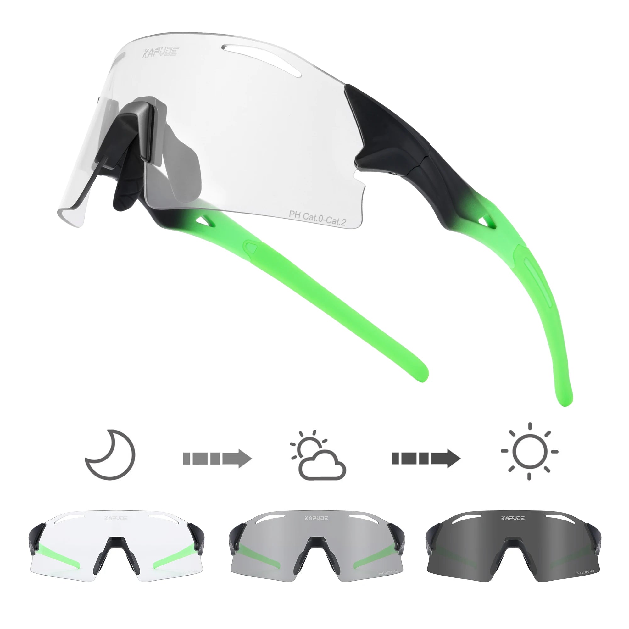 Kapvoe UV400 Fashion Sunglasses Men MTB Bike Cycling Glasses Eyewear Women Bike Outdoor Sports Night-riding glasses for racing