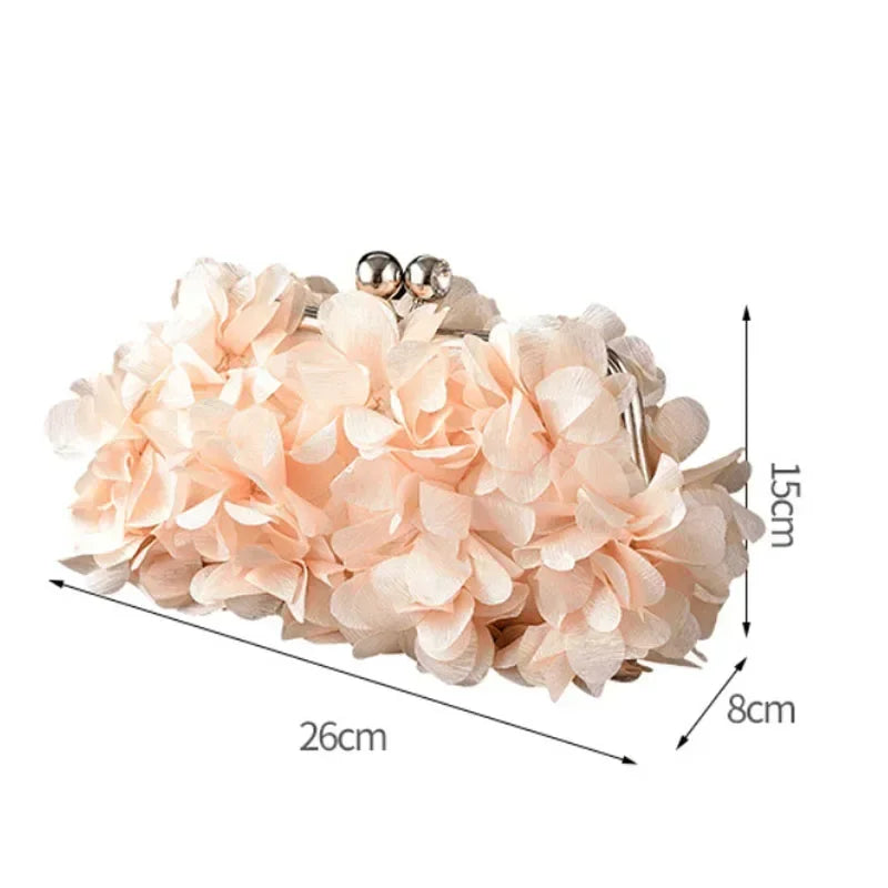 Wedding Dress Bag 8 Colors White Bride Clutches Ladies Blue Party Handbag Woman Purple Evening Flower Bags Floral Wedding Clutch