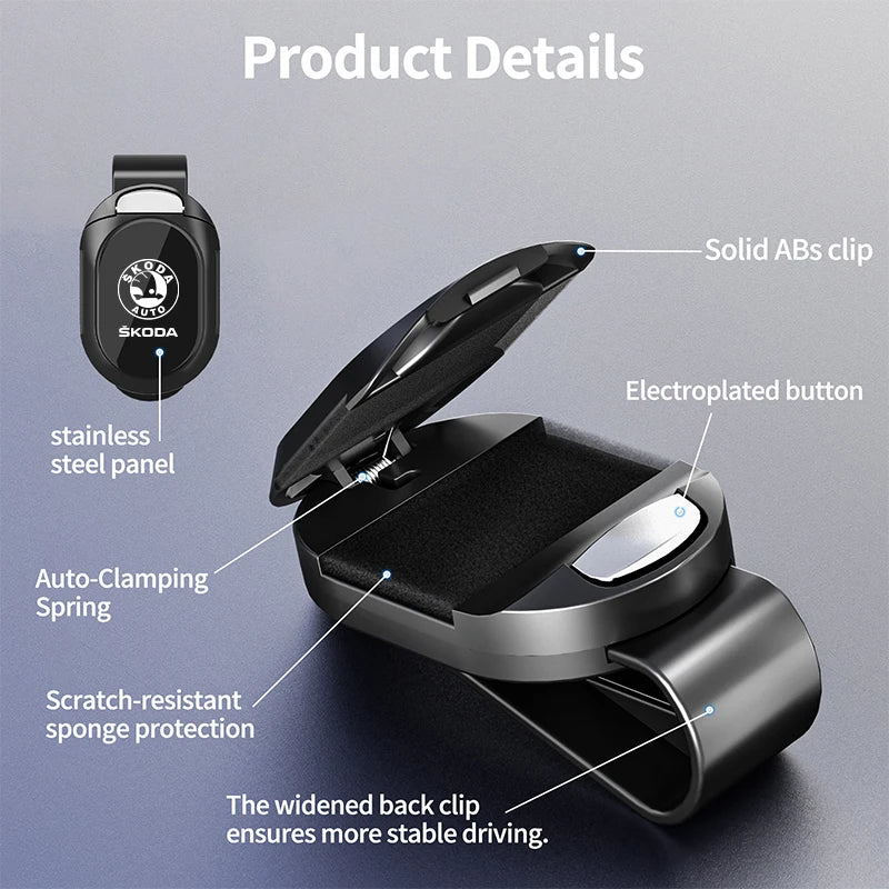 For Skoda Car Eyeglass Storage Holder Sun Visor Sunglasses Clip Interior Accessories S Kodiaq Octavia 2 3 Yeti Karoq Rapid Fabia