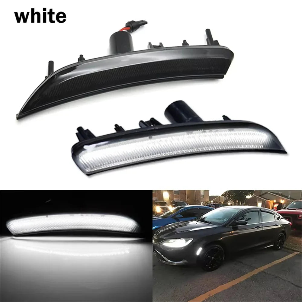 For Chrysler 200 2015 2016 2017 Car Front Bumper Side Marker Indicator LED Lights Turn Signal Lights Parking/Driving Lights 12V