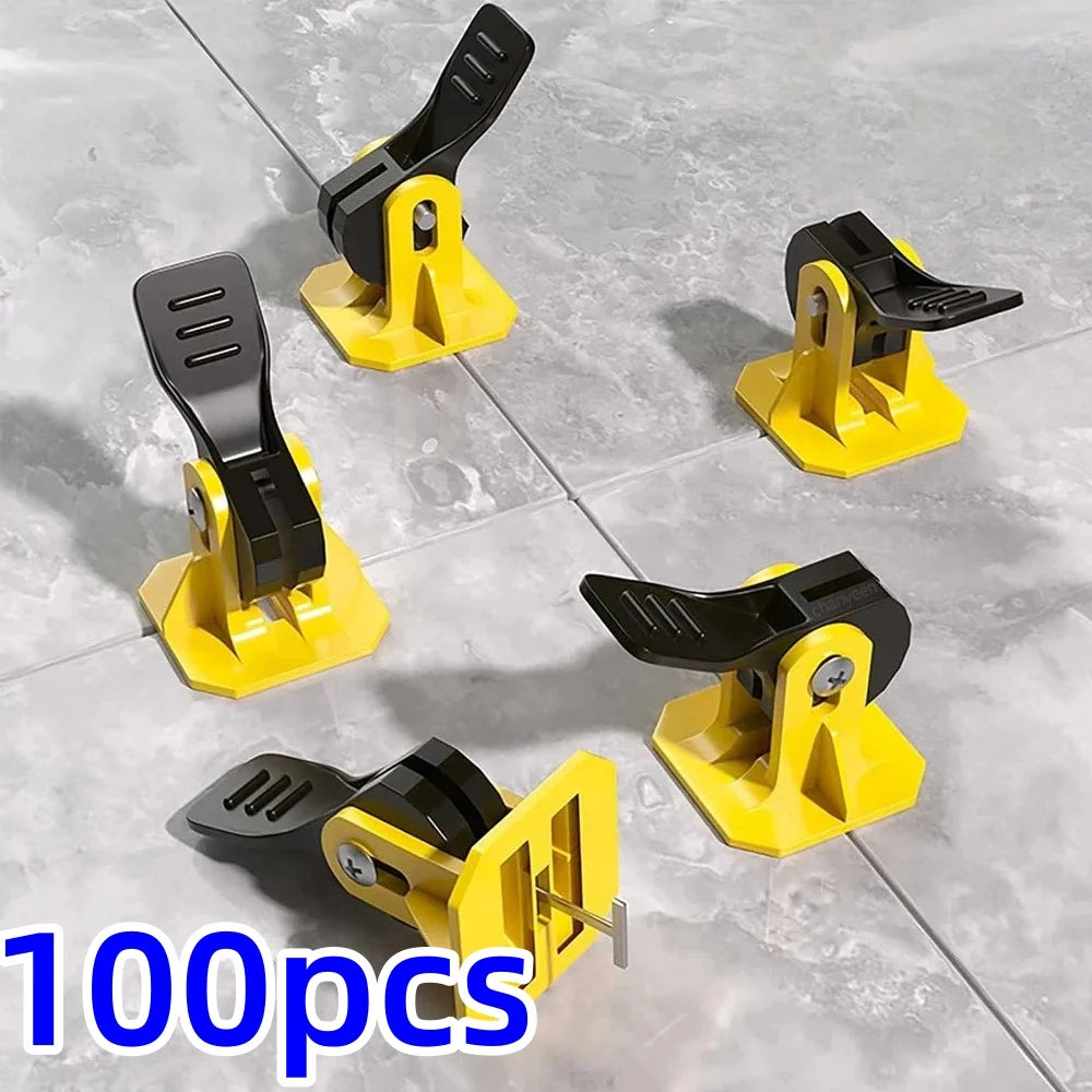 50/100Pcs Floor Tile Leveling System Clips Leveler Adjuster Kit Set Tile Laying Fixing Flat Ceramic Wall Construction Tools