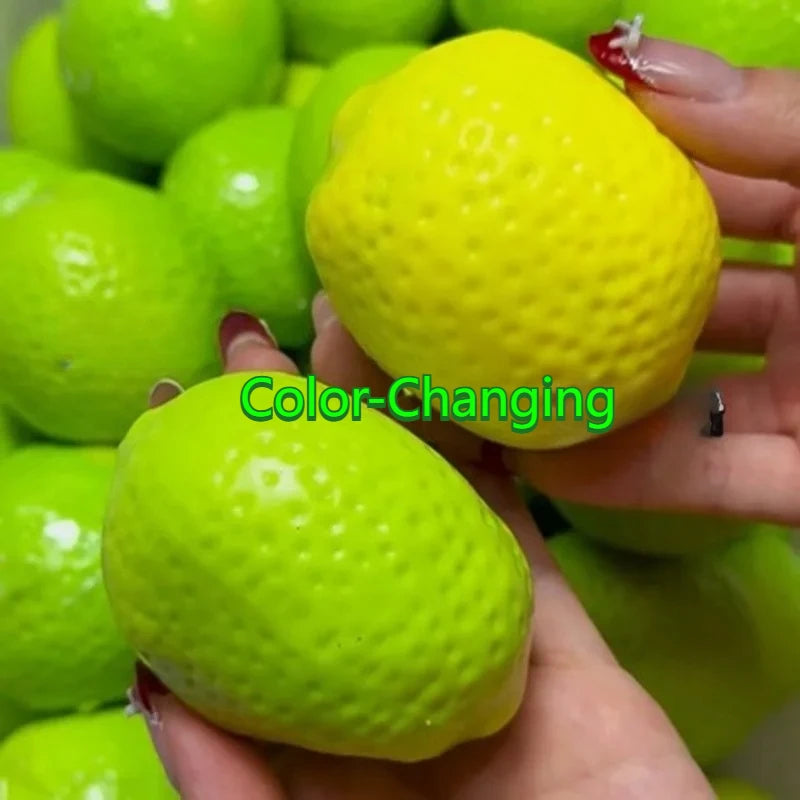 Handmade Crispy Lemon Stress Ball Squeeze Toy Color-Changing Lemon Squishy Fidget Ball ASMR Sensory Stress Relief Toy Squishy