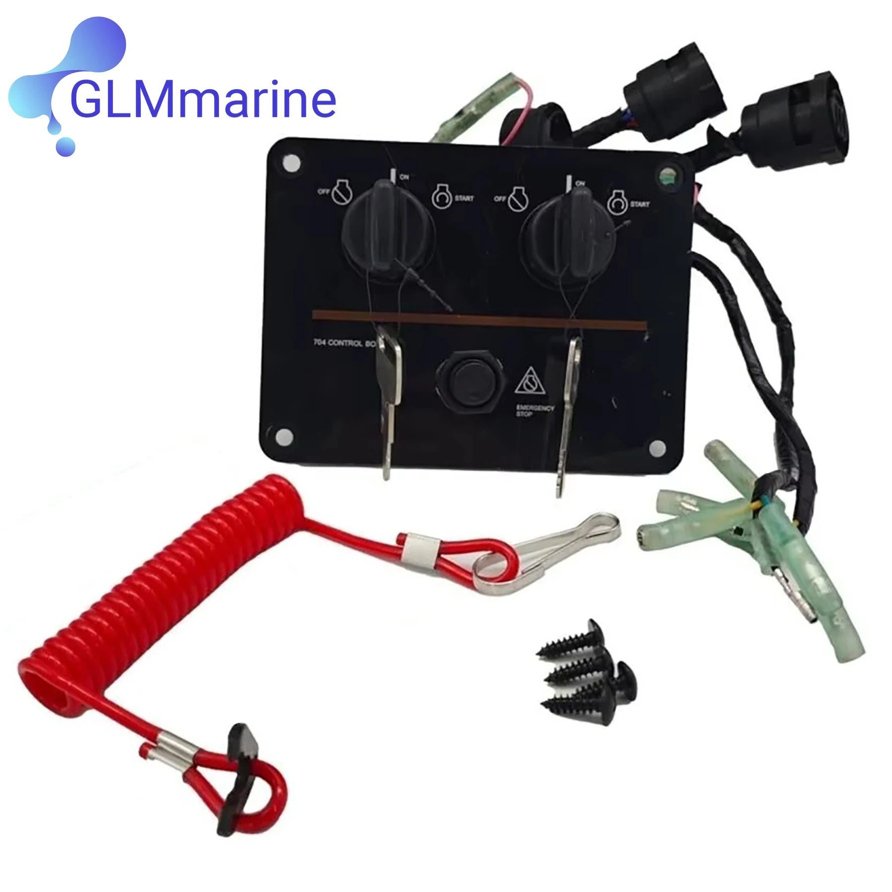 6K1-82570-08 Dual Lgnition Key Switch Assembly Panel For Yamaha Outboard Control  6K1-82570-13-00