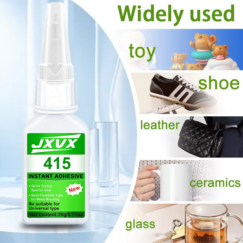 JXVX 1-5PCs 495 Super Glue Strong Fast Drying Instant adhesive - Universal Cyanoacrylate Glue Mighty Instant Glue for Resin Ceramic Metal Glass Liquid Glue Tool Includes dispenser,20g.