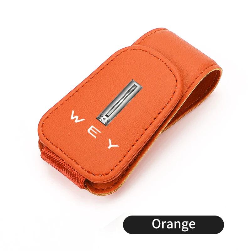 For WEY Car Visor Glasses Clip Leather Hidden Card Slot Organizer Tank 300 VV6 VV5 VV7 GT Mocha Splash Guard Mudguards