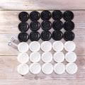 30pcs Wear-resistant Plastic Pieces Checkers Backgammon Chess Pieces with 2 Dice Board Game Adults Kids  for Home