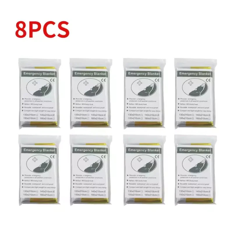 5-30Pc Outdoor Emergency Gold-Sliver Survival Blanket Waterproof First Aid Rescue Curtain Foil Thermal Military Blanket130X210Cm