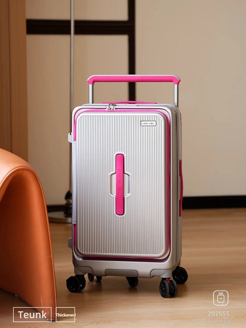 Side-opening luggage trolley case 24-inch large capacity travel case wide trolley password case men's 20-inch boarding case