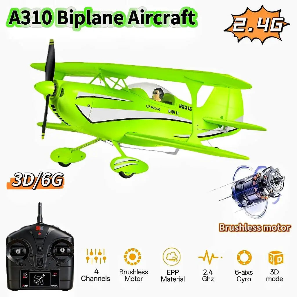 2026 WLtoys Remote-Controlled Aircraft A310 Brushless Motor 3D/6G With Gyroscope Dual Wings Four Channel Airplane Boy Toy Gift