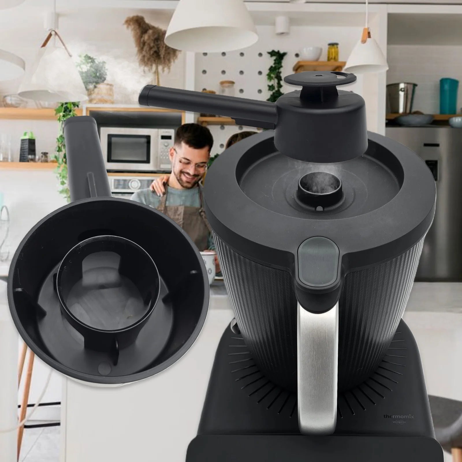 Steam Diverter Compatible with Thermomix TM7 360° Rotating Cooking Steam Deflector Kitchen Guide Pipe Cabinet Protection Tools