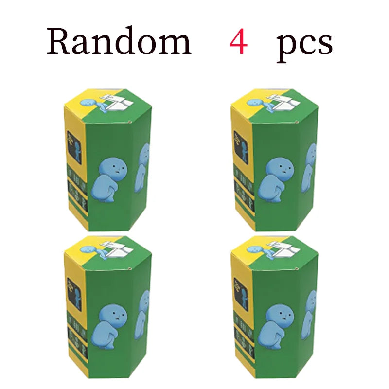 4 Multiple Series Noctilucent Green Doll Blind Mystery Box Action Figures Decoration Desktop Model Toy For Gift Surprise