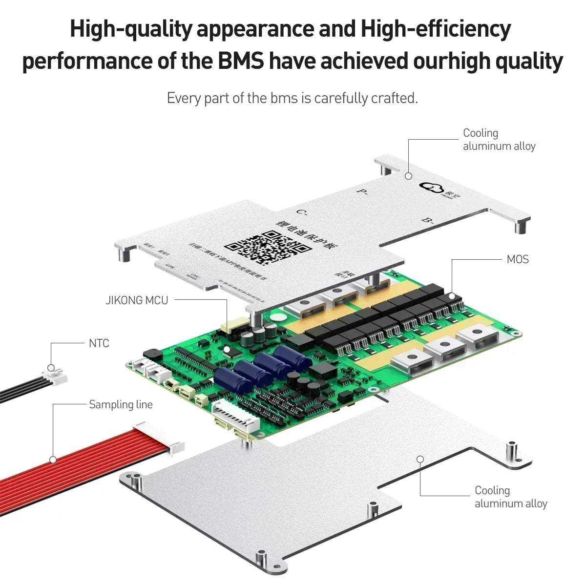 JIKONG JK-B2A8S20P BMS Lifepo4 Li-Ion Lto Battery 200A Active Balanced Smart BMS 4S-8S 12V/24V Active Balance Current 2A