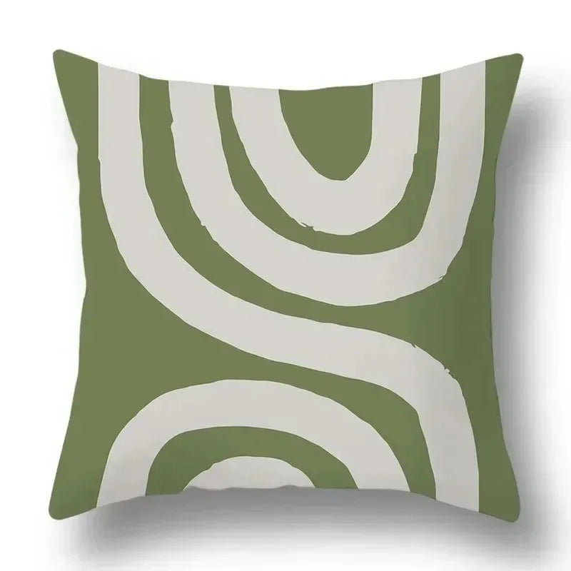 Simple Green Car Ornaments Double-sided Printed pillow cover Short plush Suitable living rooms bedrooms sofa throw cushion cover