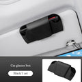 Universal Magnetic Car Sunglasses Holder Super Fiber Leather Case Auto Sun Visor Glasses Box Clip Fastener Eyeglasses Storage