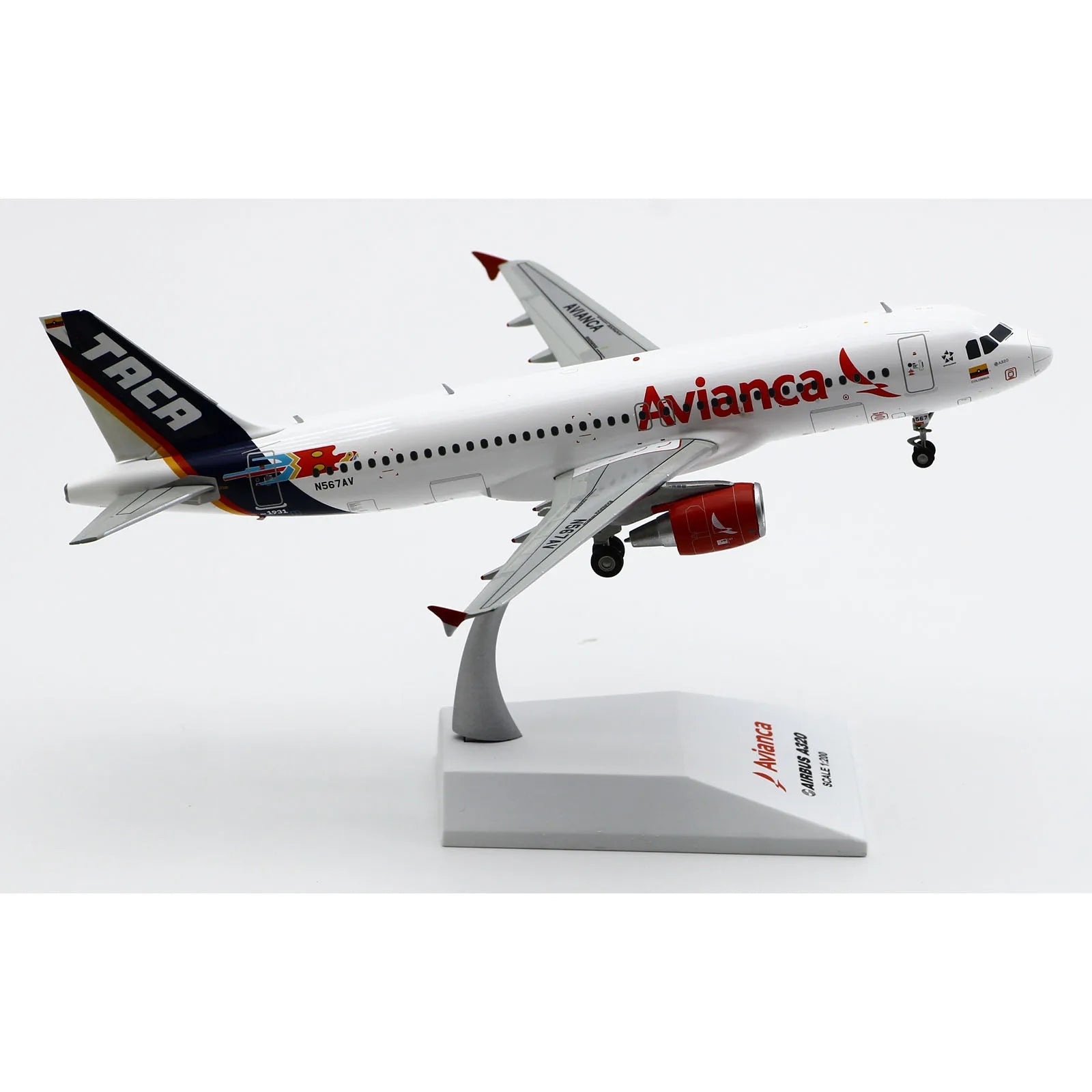 LH2431 Alloy Collectible Plane Gift JC Wings 1:200 Avianca TACA Retro Livery Airbus A320 Diecast Aircraft JET Model N567AV