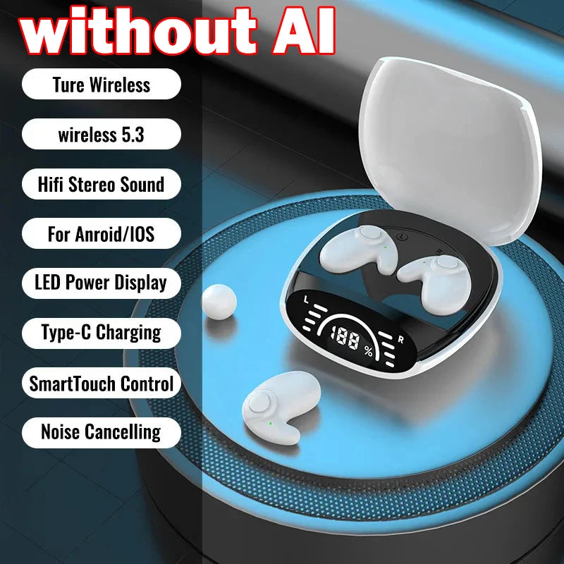 Bluetooth 5.3 AI Translation Earphones Support 135 Language Wireless Headphones Sleep Headsets HiFi Noise Reduction Earbuds