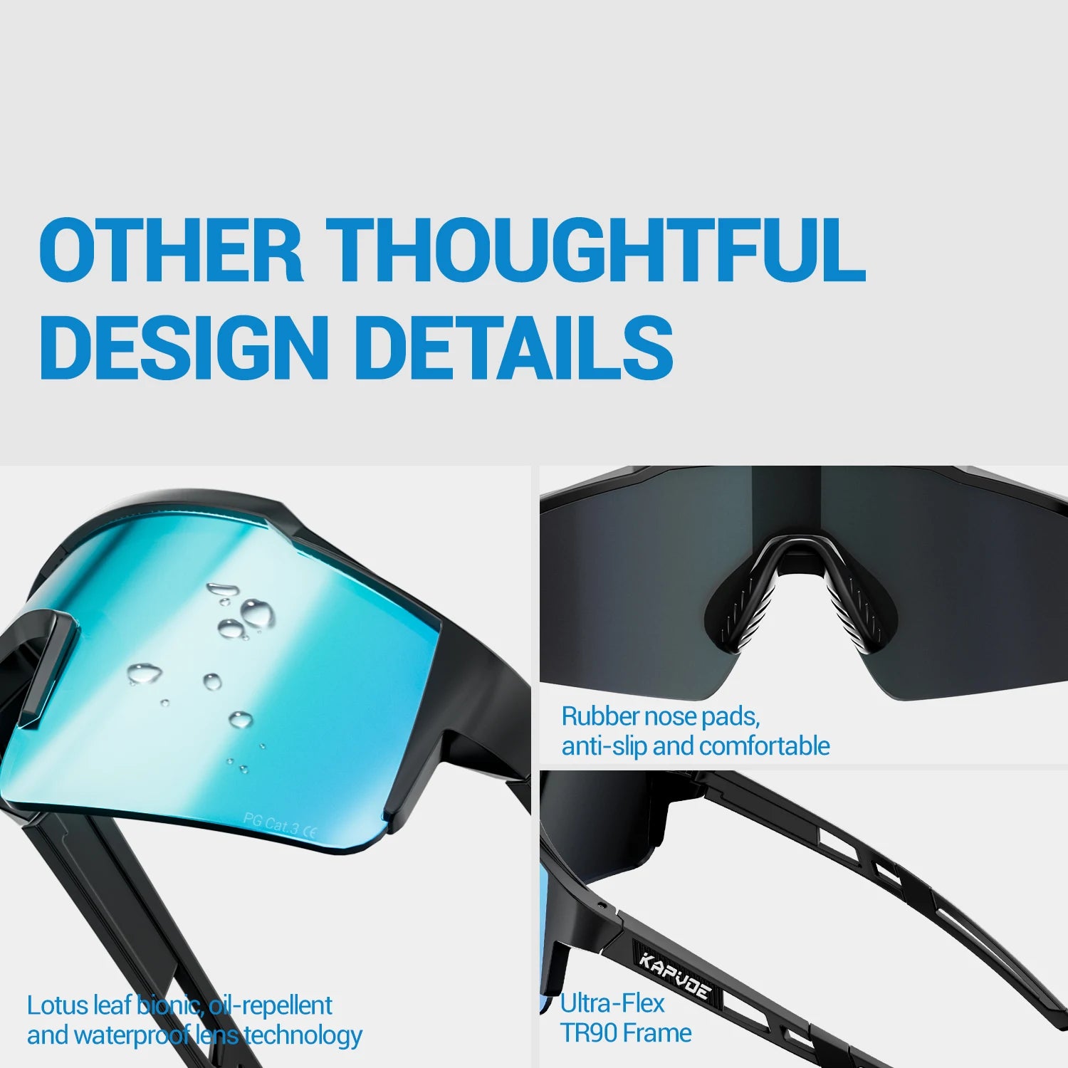 Kapvoe Hot Polarized Hiking Eyewear Men's Cycling Sunglasses Women MTB Bike Glasses Outdoor Pickball Sports Off-road Glasses