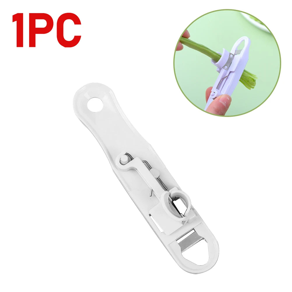 Long Green Bean Slicer Cutter Cut Fruit Vegetable Stringer Peeler Remover For Easy Kitchen Gadgets Kitchen Accessories 1/2pcs
