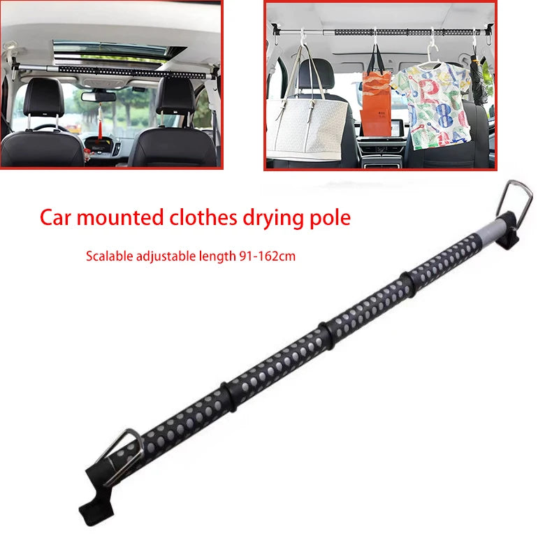 RV Car Hanger On-board Telescopic Clothes Drying Rod for Car Travel Luggage Self Driving Product Clothes Coats Bags Rack