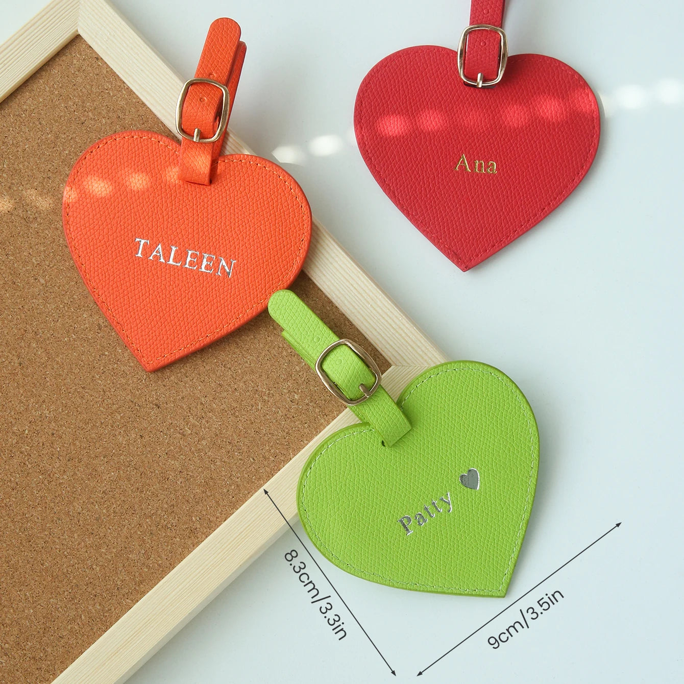Personalized Heart Luggage Tag Custom Name Pu Leather Suitcase Tag Customized Travel Bag Label for Women Travel Accessory Gift