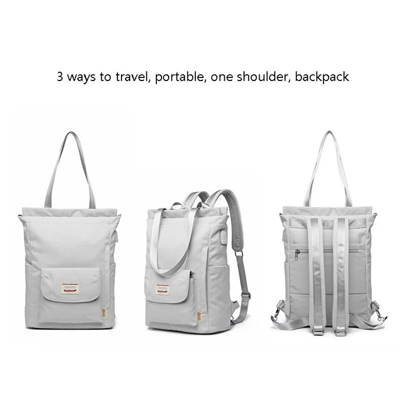 Women backpack Waterproof Stylish Laptop Backpack 13 13.3 14 15.6 inch Korean Fashion Oxford Canvas USB College Backpack bag fem