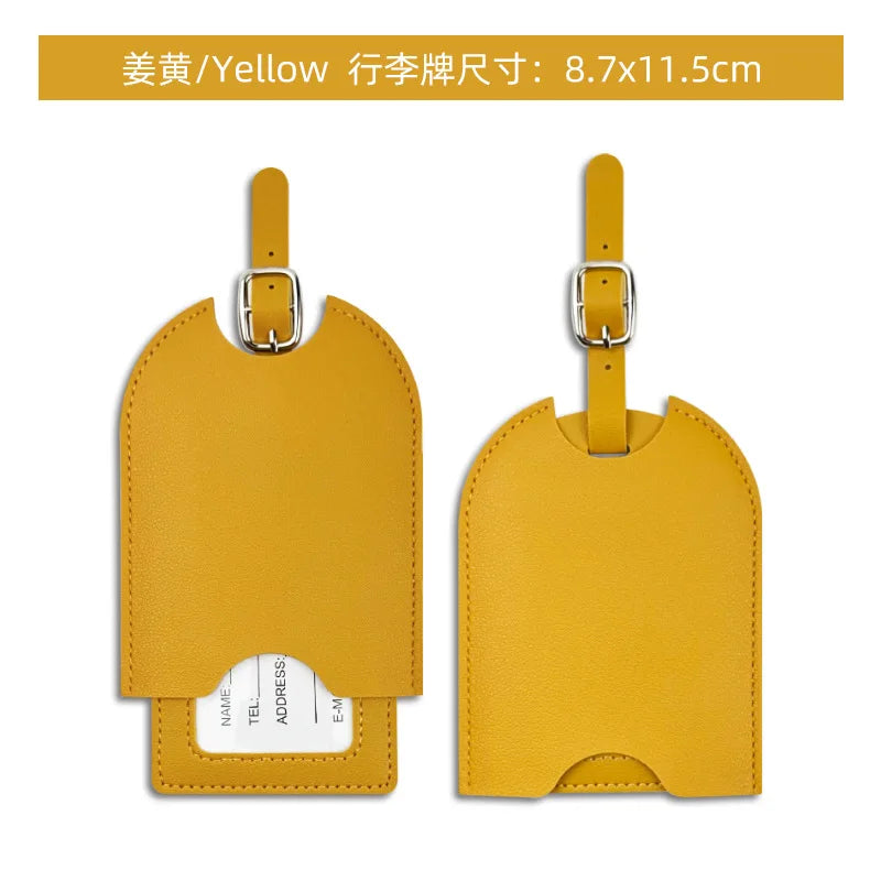 1PC PU Leather Luggage Tag Women Men Fashion Travel Accessories Suitcase Tags Name ID Address Lable Bag Tags for Luggage