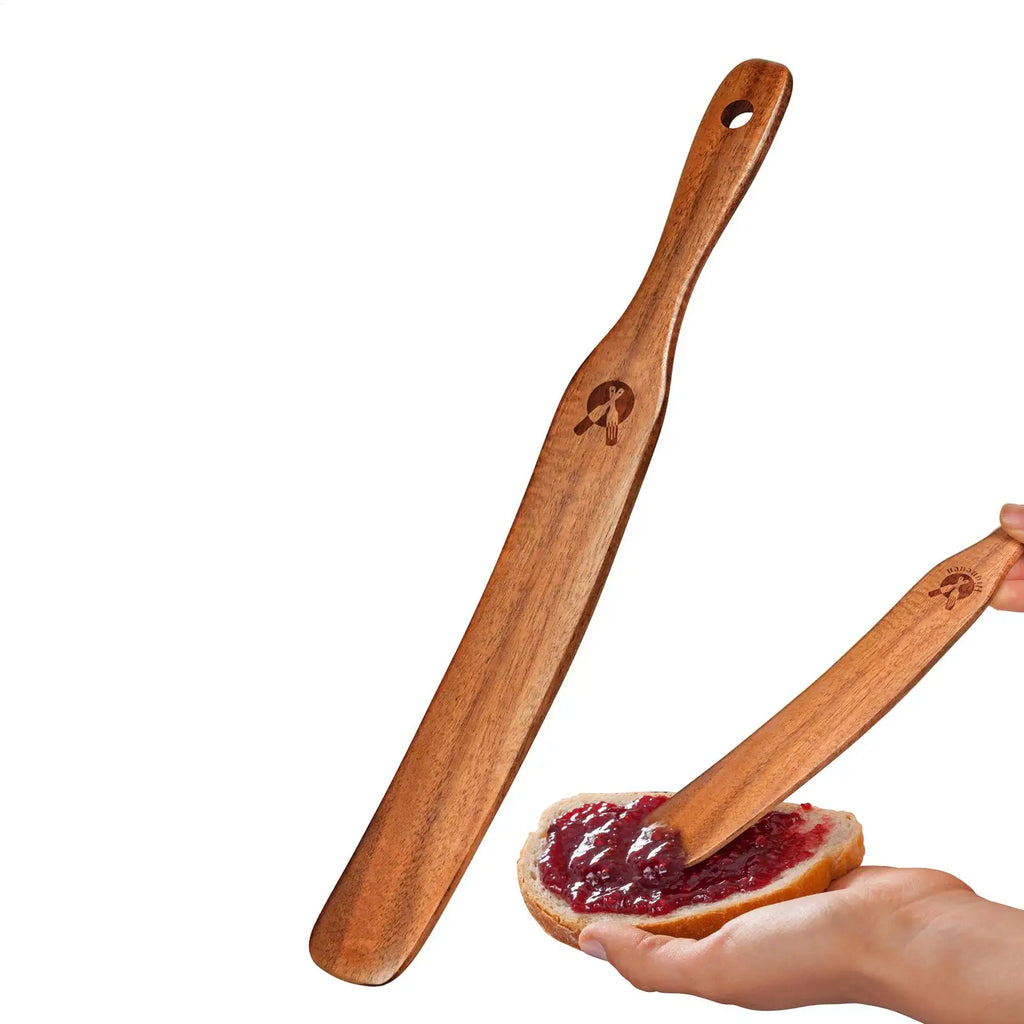 Wooden Stir Stick Narrow Jar Scraper Portable Bread Whisk Spatula Thin Paddle Stir Stick Utensil for Cooking Stirring Mixing