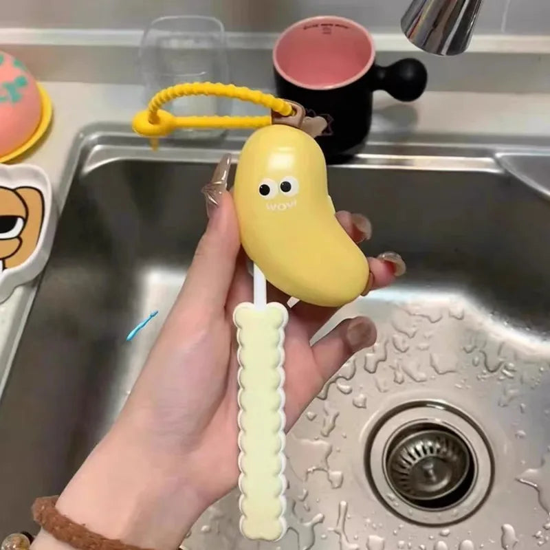 Banana toothbrush Head Protective Cover, Toothpaste Box, Portable Toothbrush and Toothpaste Storage Box, Dust Cover
