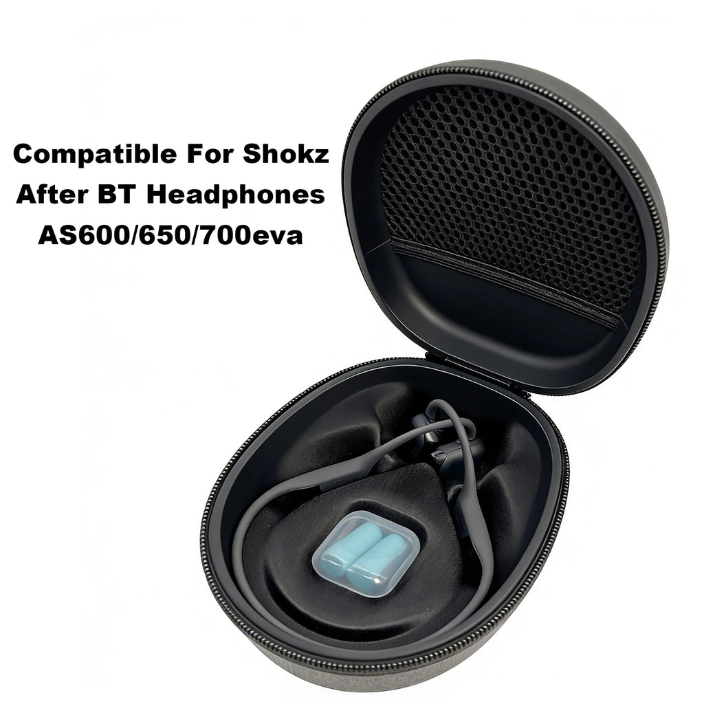For SHOKZ AS600/650/700 Sport Headphones Carry Bag with Mesh Bag Protective Carrying Box Anti-Scratch for Outdoor Travel Commute