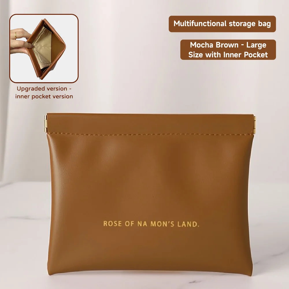 Fashion Multifunctional Storage Bag With Automatic Closure Wired Headphone PU Coin Purse Mini Portable Lipstick And Makeup Bag