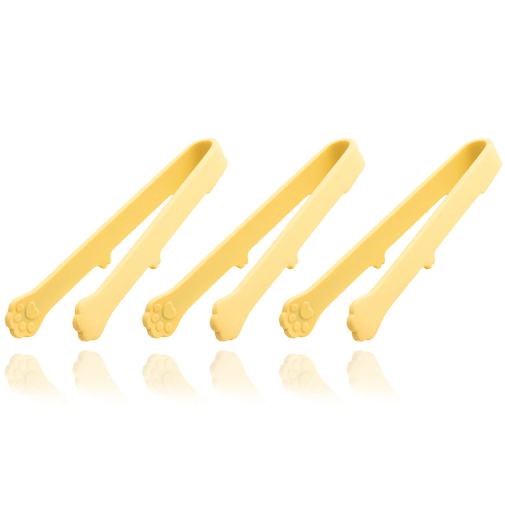 3Pcs Silicone Ice Tongs Bread Cake Clamps Salad Coffee Sugar Cubes Clips for Restaurant Bar Party Serving Tongs Kitchen Tools