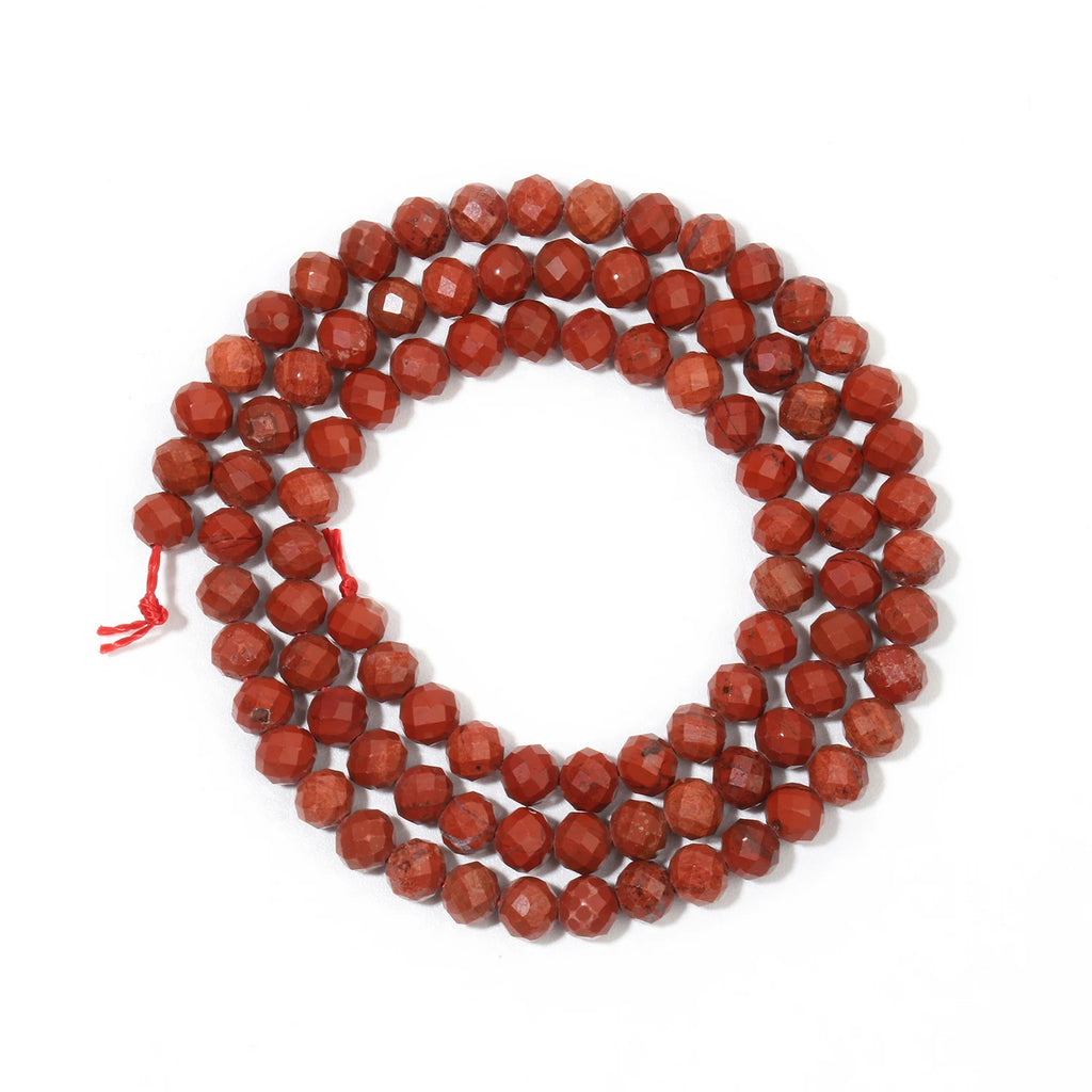 Natural Red Jasper 2mm 3mm 4mm Faceted Round Loose Spacer Beads Diy Bracelet Necklace Jewelry Making Handmade Crafts Accessories