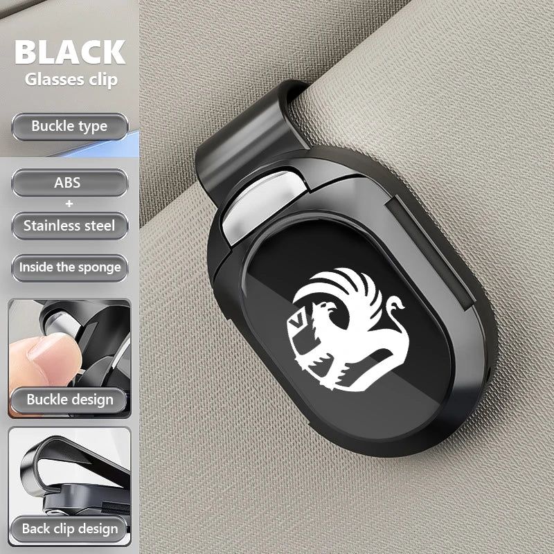 For Opel Car Sunglasses Holder Sun Visor Storage Protective Frame Box Glasses Clip OPC Astra J H G K Insignia Corsa D B E Mokka