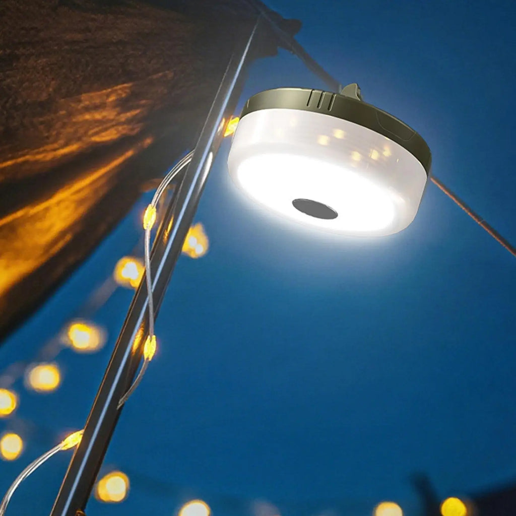 Retractable Camping String Lights 20m Type-C Rechargeable 2600mAh Portable Waterproof Tent Light for RV Garden Patio