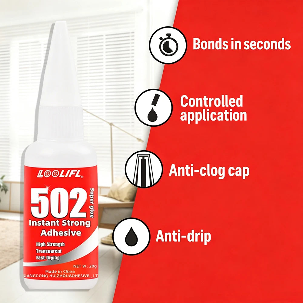 Instant Super Glue High Strength Quick Dry Household DIY Craft Repair Adhesive for Hard Materials Metal Ceramic Wood Ornaments