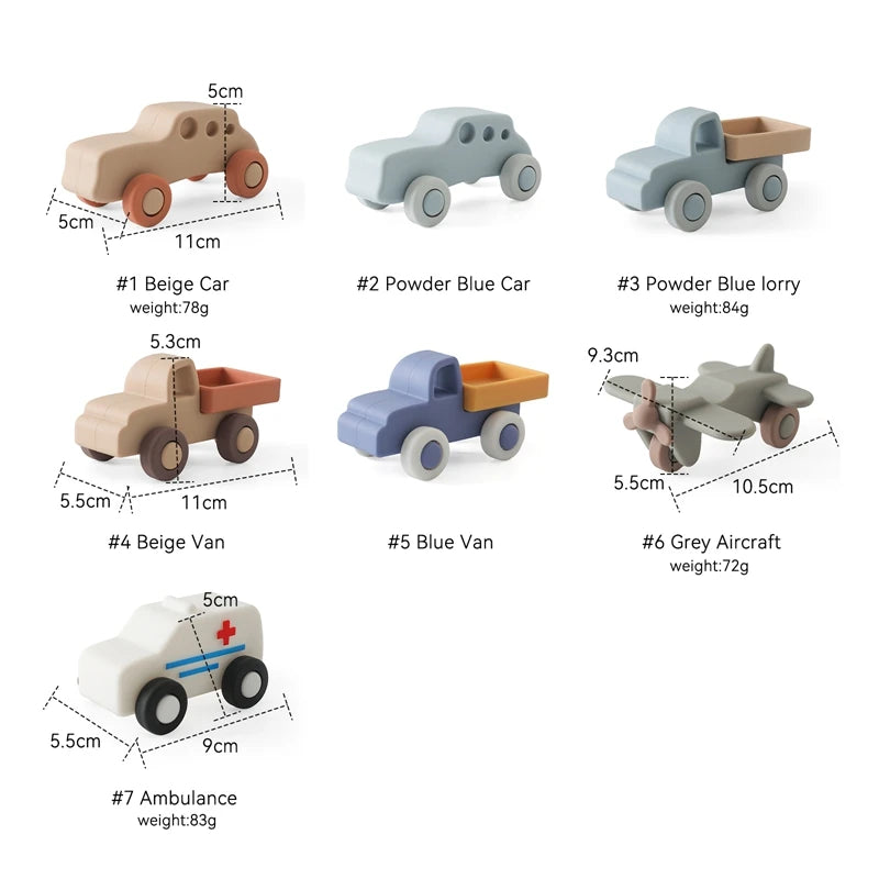 1PCS Silicone Car Building Block Toy Boys And Girls 0-12 Months Teething Toys Baby Hands Montessori Toys Children Christmas Gift