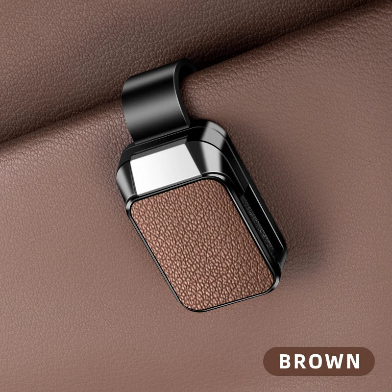 ABS Car Sunglasses Holder Sun Visor Eyeglass Clip with Leather Texture Auto Glasses Ticket Card Clip Interior Accessories