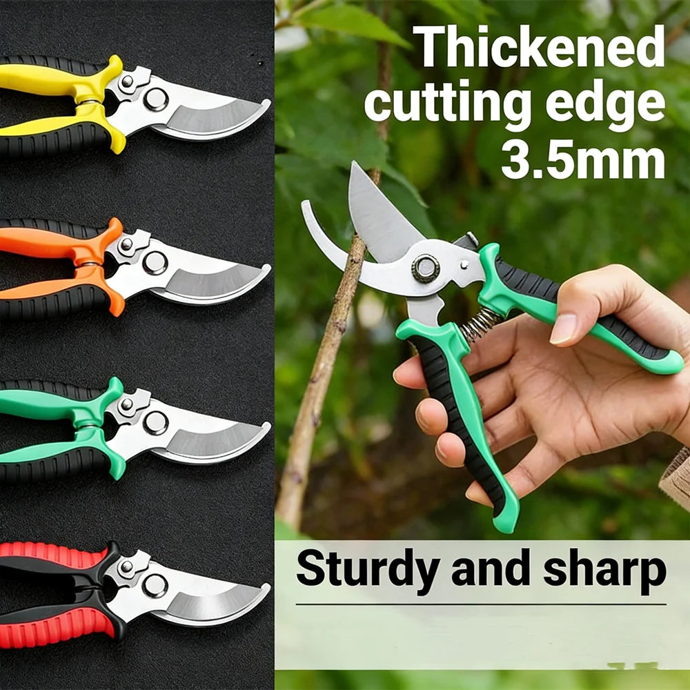 Stainless Steel Gardening Shears, Multi-Purpose Pruner for Trimming, Fruit Picking & Grafting, Sharp & Durable Tool